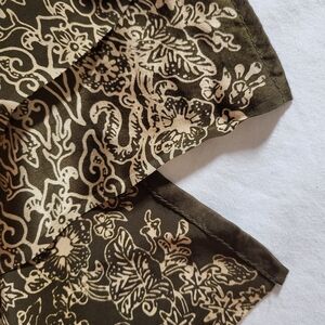 Serendipity Maui, 100% SILK,  Elegant Floral Sarong in Brown and Cream